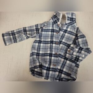 Blue Plaid Flannel Carters Long Sleeve Top 18m